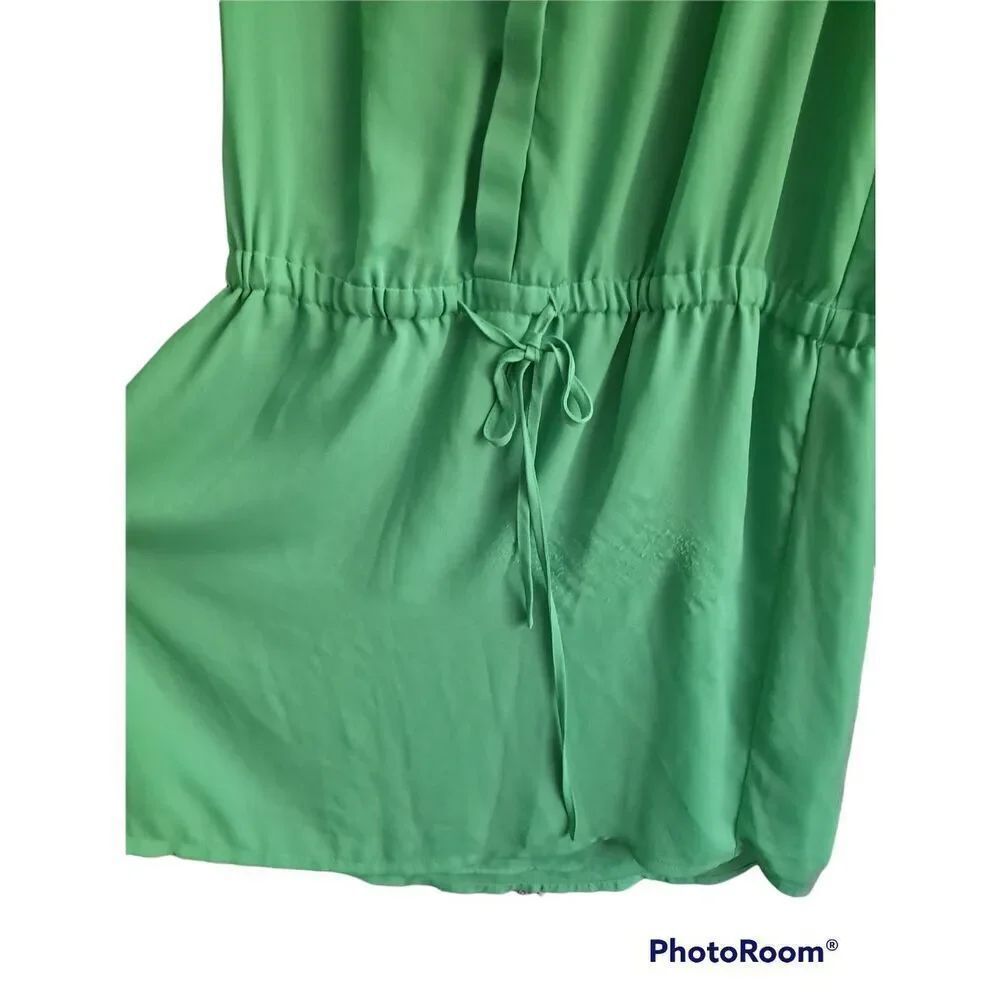 Hilary Radley Sleeveless Sheer Tunic Dress Green 6 - Picture 4 of 6